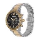 Emporio Armani Analog Chronograph Black Dial Two Tone Steel Strap Watch For Men - AR11521